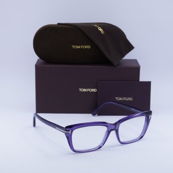 Tom Ford FT5894-B 081 Square Eyeglasses 56mm - Violet - Picture 9 of 10